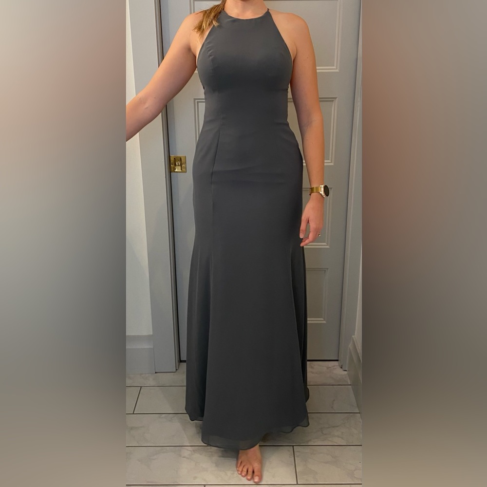 Nashville boutique gray bridesmaid dress